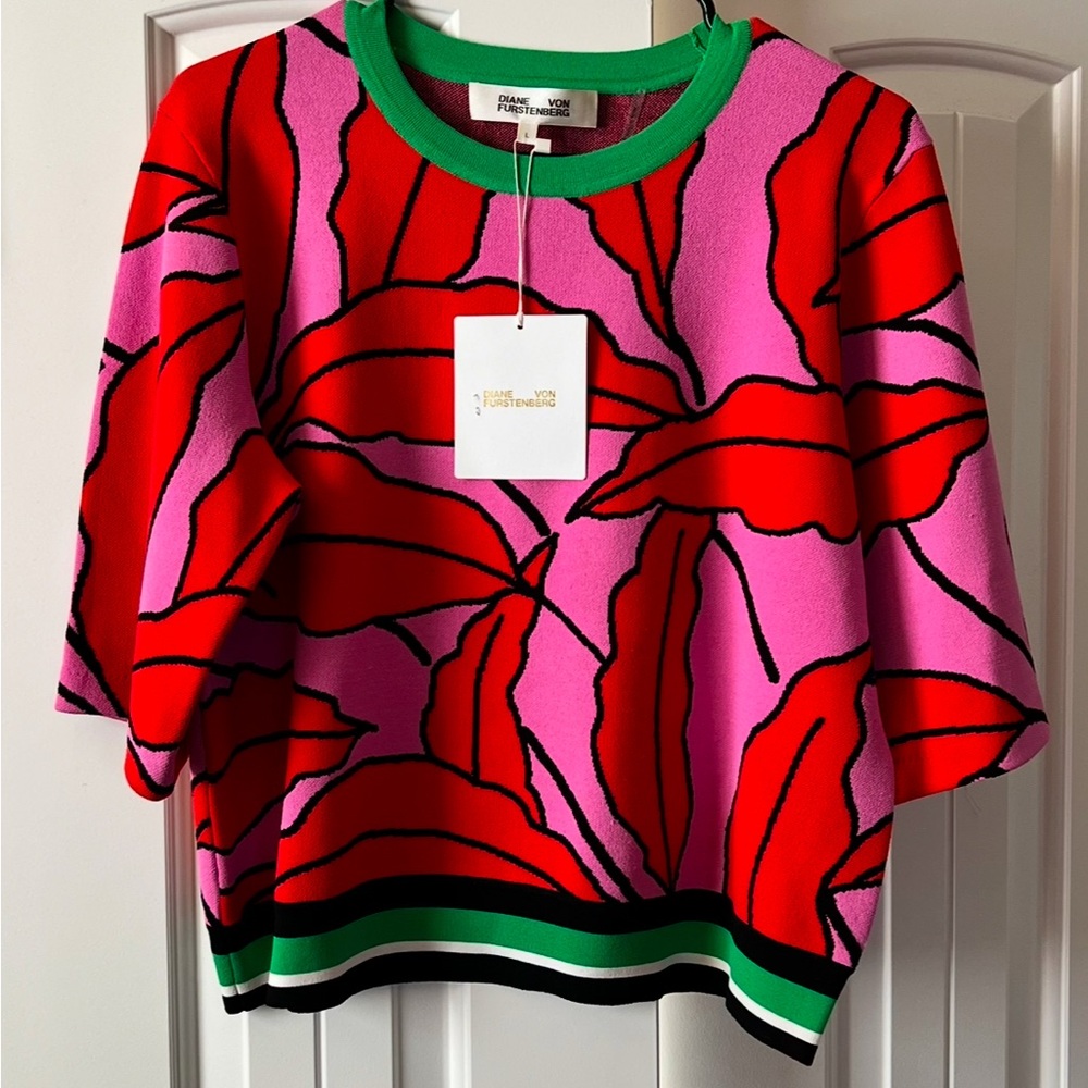 Diane Von Furstenberg DVF Paskavan Candy Red Multi